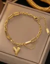 Jewels Galaxy Gold-Plated Anti Tarnish heart Theme Bracelet For Girls And Women