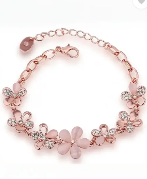 Beautiful Rose Gold Plated Shiny Crystal Charm Bracelet for Girls And Women | Charm Bracelet | Bracelet Golden | Bracelet for Girls