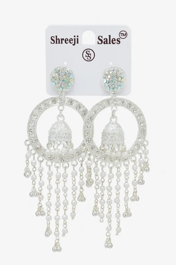 Buy Short Drop Silver Jhumka