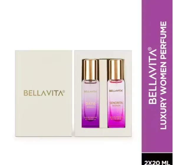 Bella Vita Luxury Women's DATE+SENORITA Woman Perfume Gift Combo for Women 40 ML (Pack of 2 Items 20ML Each)
