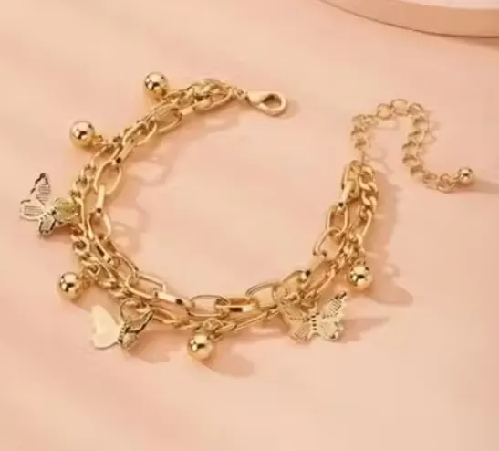 Fahrya Elite Shimmering Butterfly Bracelet Chain For Women & Girls