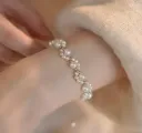 Pearl Off White Curve Bracelet For Women Handwork