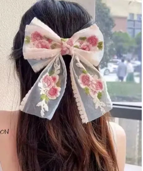 LATAFSHION Hair bow designer fabric hair accessories clips hair barrates pack of 1